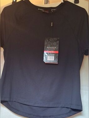 Spyder Active Black Cropped Athletic Tee NWT Size Small
